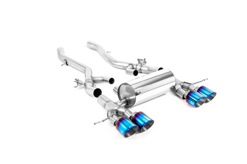 Axle Back - Cat Back - Non-Resonated (Loudest) with GT-115 Burnt/Blue Titanium Trims - Requires Stage 2 ECU Remap or OPF/GPF Bypass Modules - 2 Series - M2 Coupe (G87 S58 OPF) - 2023 - SSXBM1279