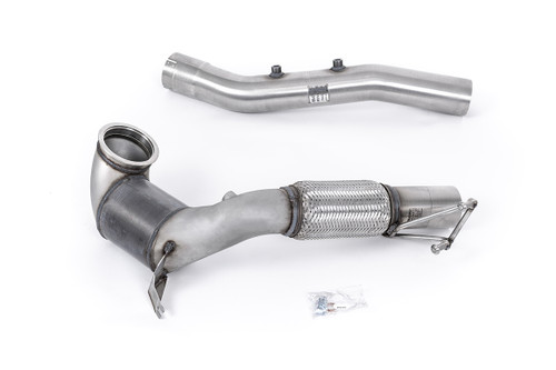 Large Bore Downpipe and Hi-Flow Sports Cat - 94mm / 3.7inch ID Turbo Outlet to 80mm / 3.15inch Downpipe with 200CPSI NO CEL Race Cat - Fits with Milltek Cat Back System Only - Golf - Mk8 GTi (245ps Non-GPF / North American Models) - 2021 - SSXVW685