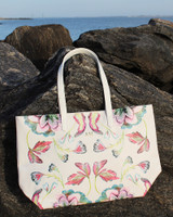 Beautiful Floral Vegan beach tote 