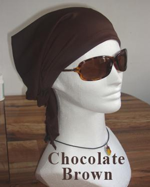 Ladies' hair covering style A in chocolate brown