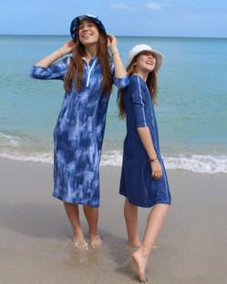 New Denim Print  for ladies swim dress style 2632 and Girls denim swim dress style 2617 