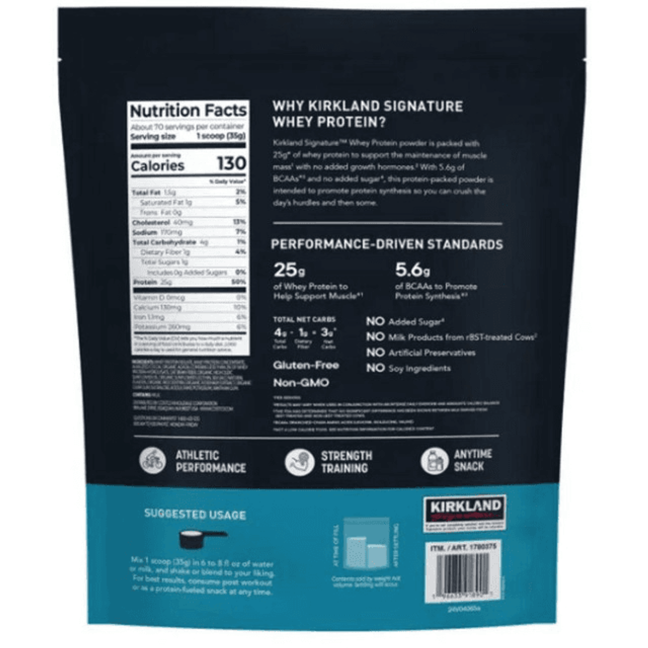 Kirkland Whey Protein Powder - 5lb Chocolate