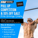 Pull Up Competition at Supplement Warehouse in West Allis June 2nd, 2024