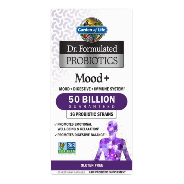  Garden of Life Dr. Formulated Probiotics Mood+ 60 Veg Caps 