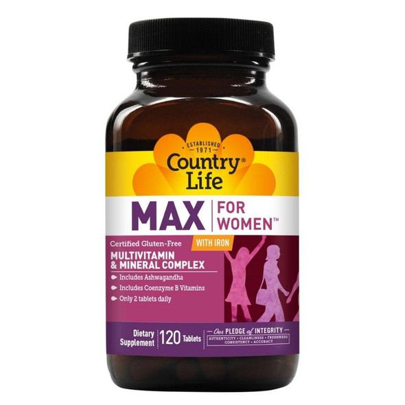  Country Life Max For Women Iron Free 120 Veg Caps 