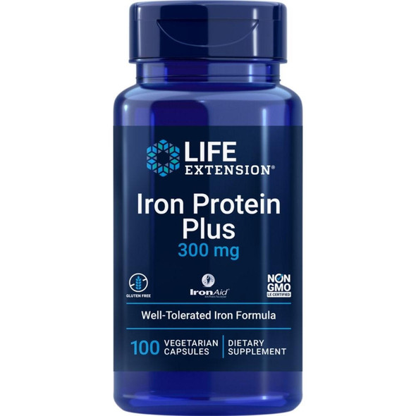  Life Extension Iron Protein Plus 300mg 100 Capsules 