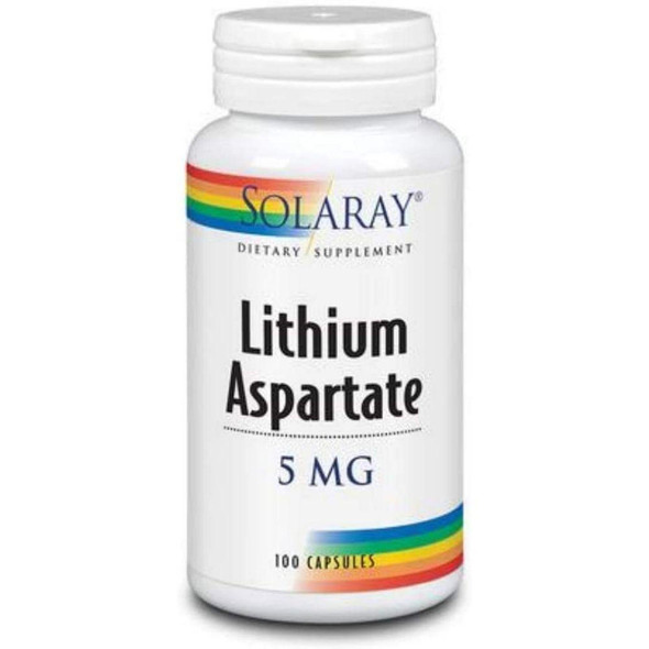  Solaray Lithium Aspartate 5mg 100 Caps 