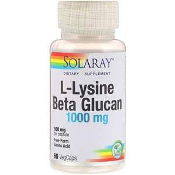  Solaray L-Lysine & Beta Glucan 1000mg 60 Caps 