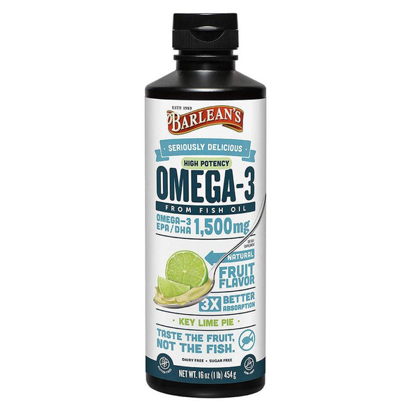  Barlean's Omega Swirls Fish Oil Lime 16 Ounces 
