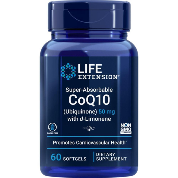  Life Extension Super-Absorbable CoQ10 with d-Limonene 50mg 60 Softgels 