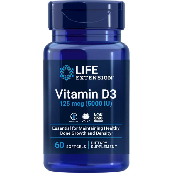  Life Extension Vitamin D3 5000 IU 60 Softgels 