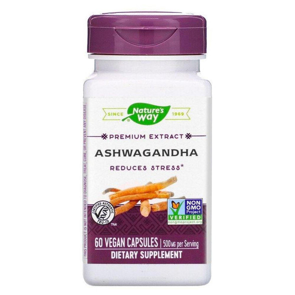  Nature's Way Ashwagandha 500mg 60 Capsules (Previously Enzymatic Therapy) 