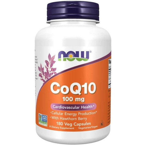  Now Foods CoQ10 With Hawthorn 100mg 180 Veg Capsules 