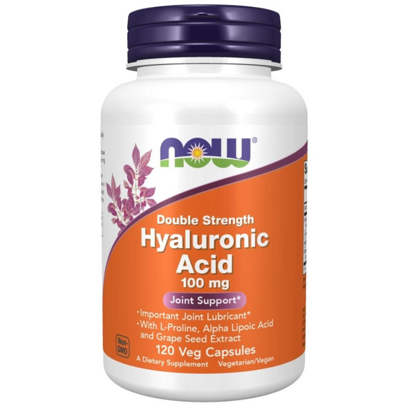  Now Foods Hyaluronic Acid Double Strength 100mg 120 Veg Capsules 