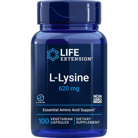  Life Extension L-Lysine 620 mg 100 Veg Caps 