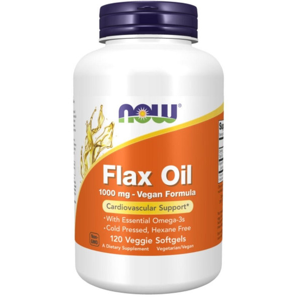 Now Foods NOW Foods Flax Oil 1000mg Vegan Formula 120 Softgels 