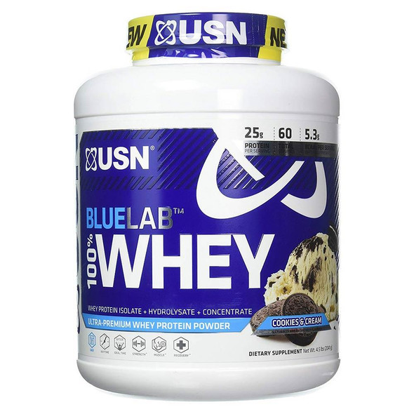 USN Blue Lab 100% Whey 4.5LB Protein Powders USN COOKIES AND CREAM  (1481416343575)