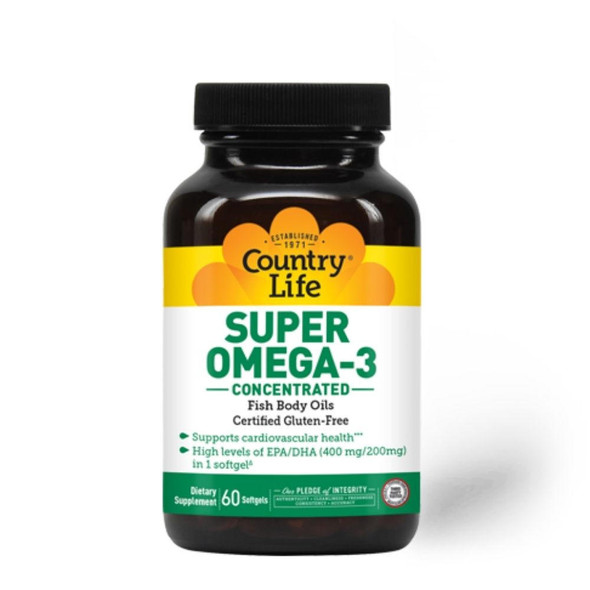  Country Life Super Omega-3 60 Softgels 