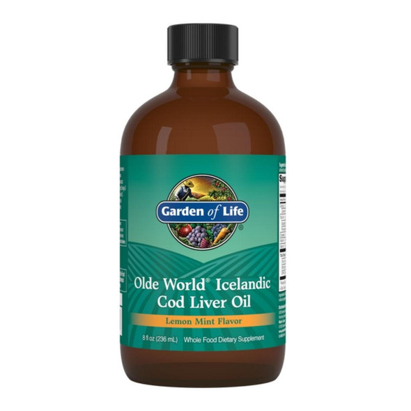  Garden of Life Cod Liver Oil Lemon Mint Flavor 8oz 