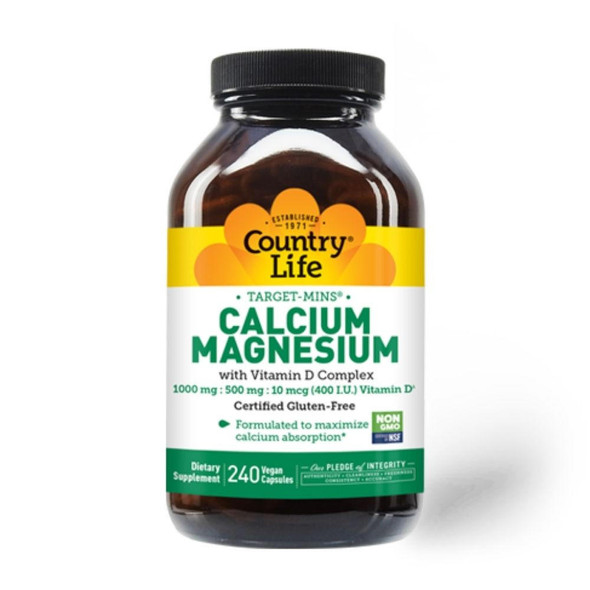  Country Life Calcium Magnesium 240 Veg Caps 