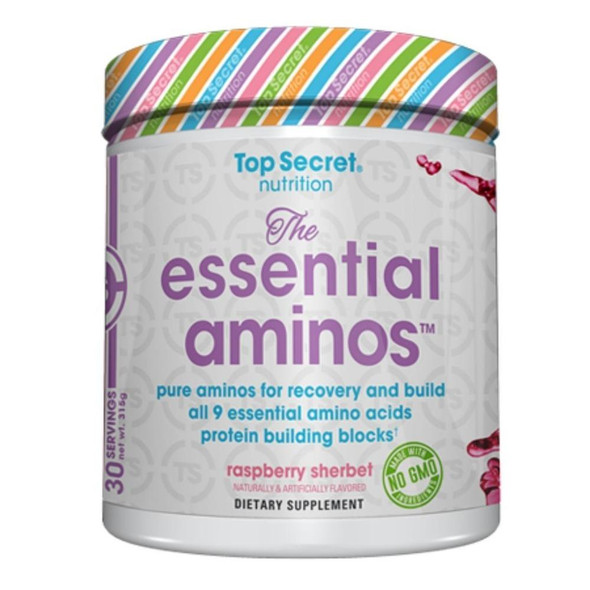 Top Secret Nutrition The Essential Aminos 30 Servings Amino Acids Top Secret Nutrition Raspberry Sherbet  (4812280266775)