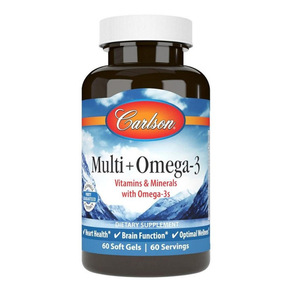  Carlson Multi + Omega-3 60 Softgels 