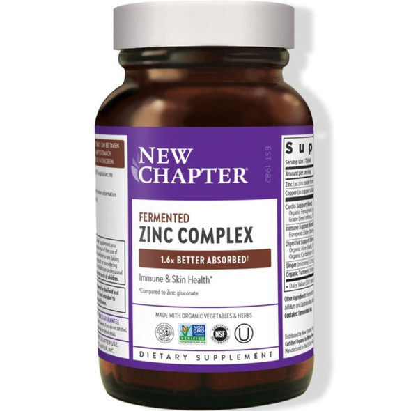  New Chapter Fermented Zinc Food Complex 90 Tabs 