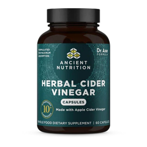  Ancient Nutrition Herbal Cider Vinegar 60 Capsules 