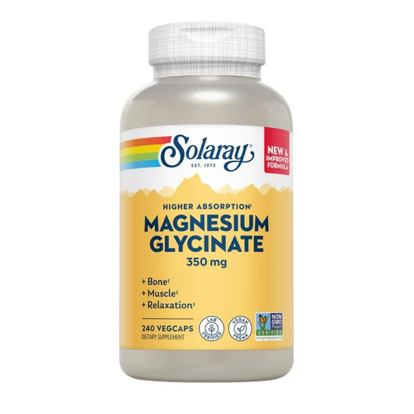 Solaray SOL Magnesium Glycinate 350mg 240 VegCaps 