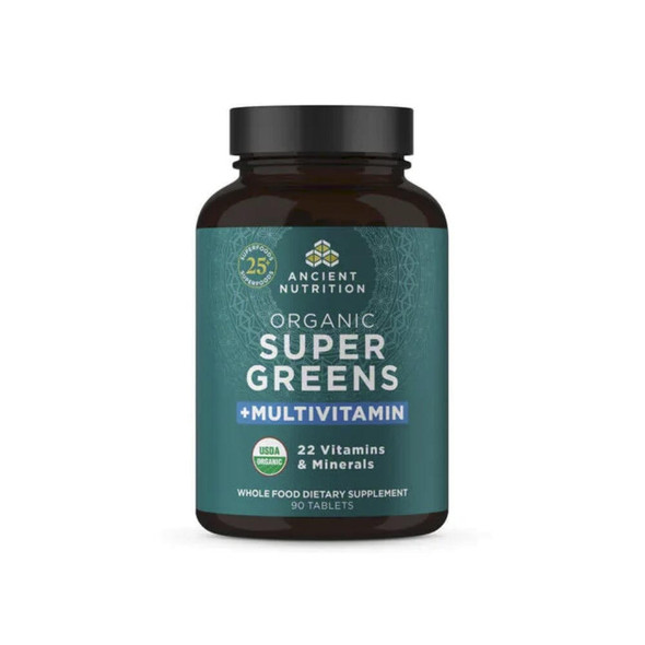  Ancient Nutrition Organic Super Greens + Multivitamin 90 Tablets 