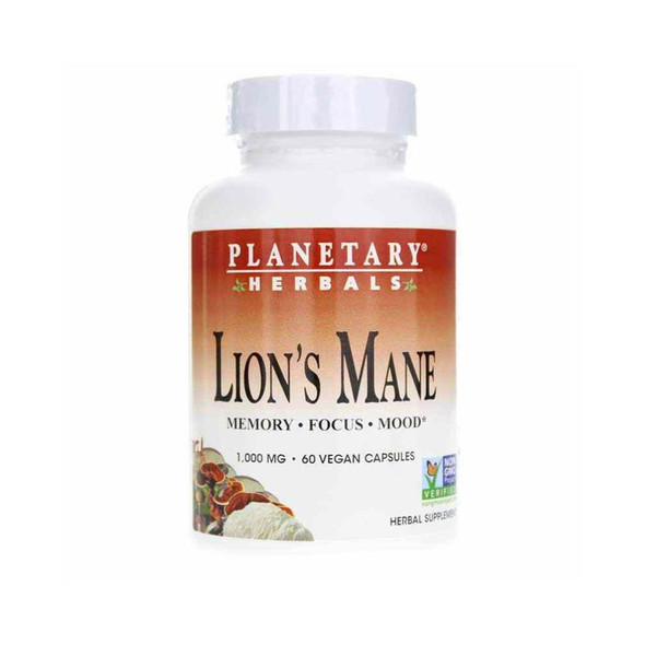  Planetary Herbals Lion's Mane 500mg 60 Vegan Capsules 