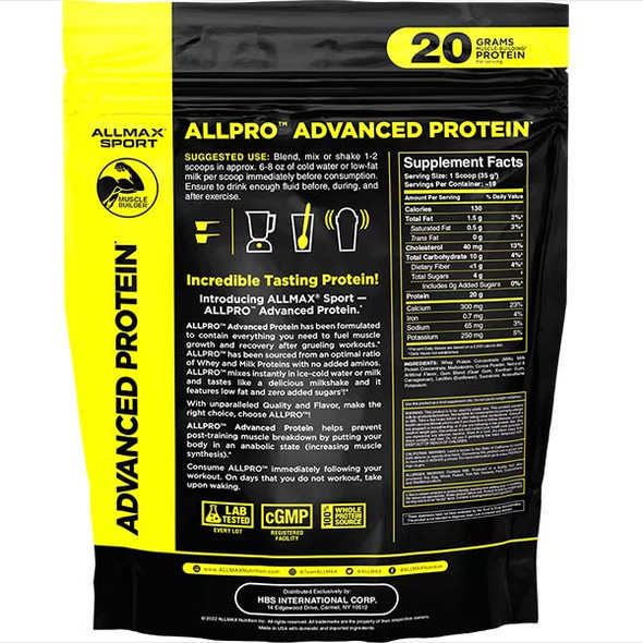  Allmax Nutrition AllPro Advanced Protein 1.5 lbs 