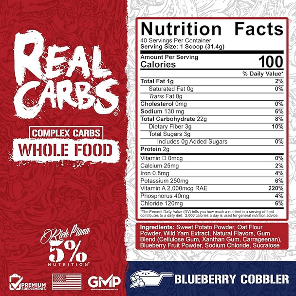  5% Nutrition Real Carbs 40 Servings 