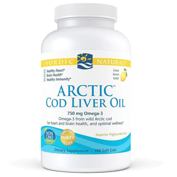  Nordic Naturals Cod Liver Oil 180 Softgels 