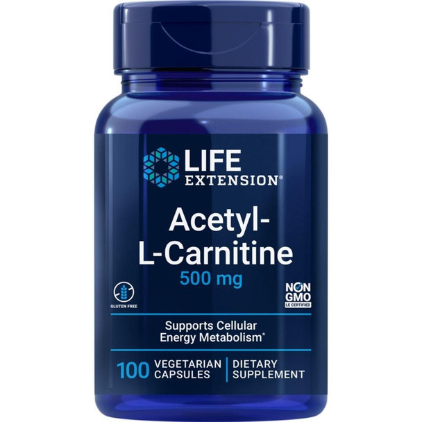  Life Extension Acetyl-L-Carnitine 500mg 100 Capsules 