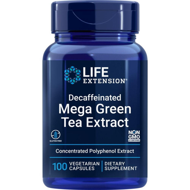  Life Extension Decaffeinated Mega Green Tea Extract 100 Veg Caps 