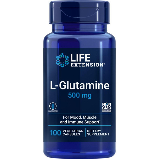  Life Extension L-Glutamine 500mg 100 Veg Caps 