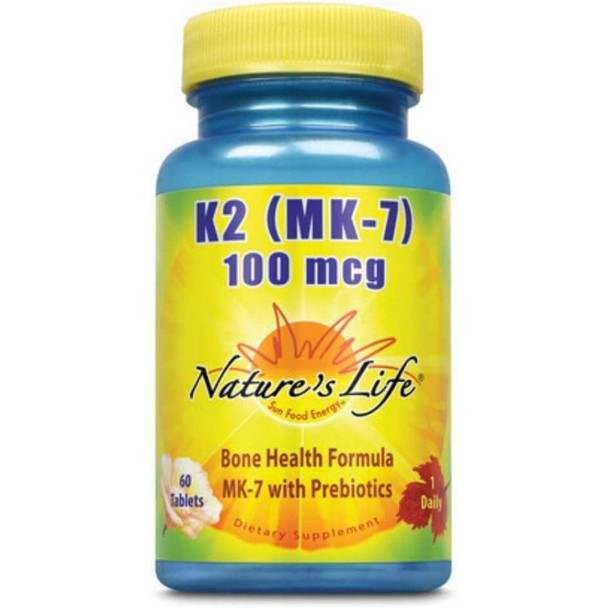  Nature's Life K2 (MK-7) 100mcg 60 Tablets 