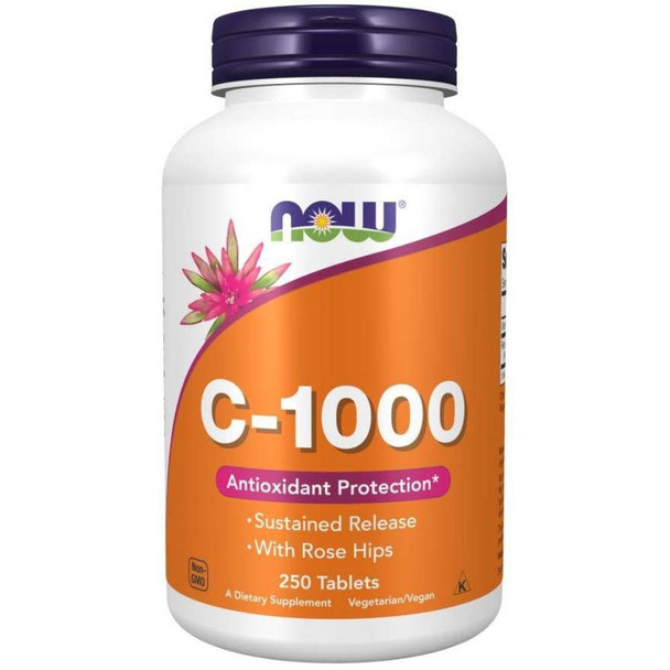  Now Foods C-1000 w/Rose Hips & Bioflavonoids Timed Release 250 Tablets 