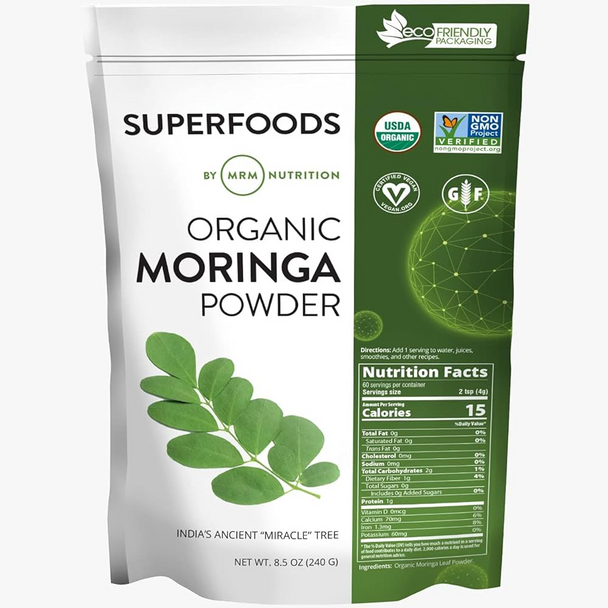  MRM Raw Organic Moringa Powder 60 Servings 