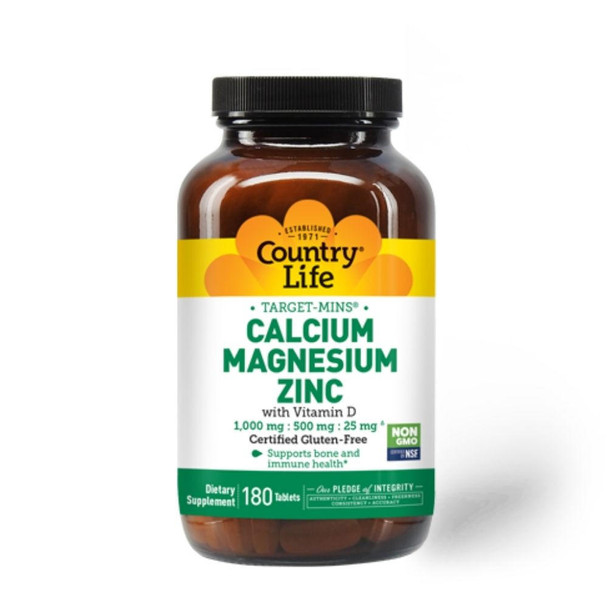  Country Life Target Mins Calcium Magnesium Zinc 180 Tablets 