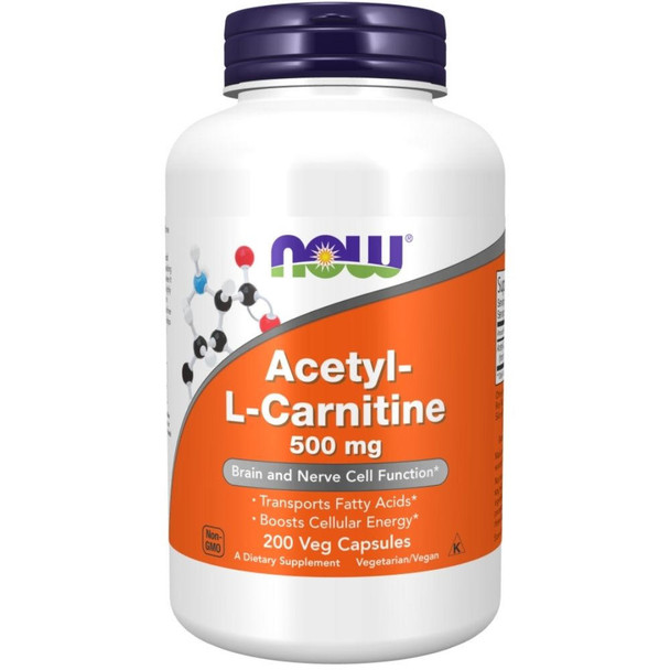  Now Foods Acetyl L-Carnitine 500mg 200 Veg Caps 