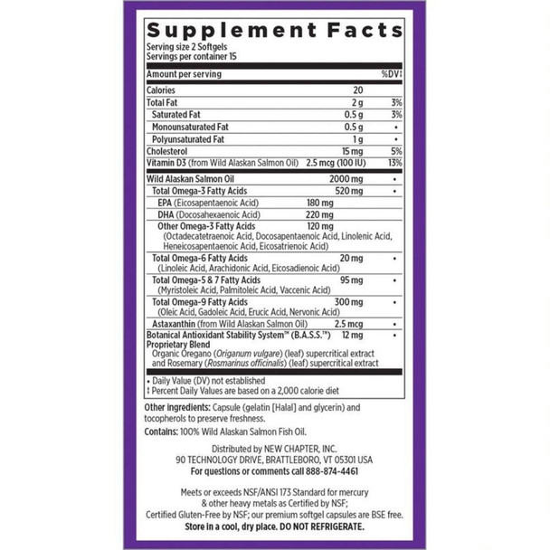  New Chapter Wholemega 1000mg 30 Softgels 