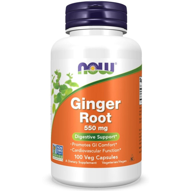  Now Foods Ginger Root 550mg 100 Veg Capsules 