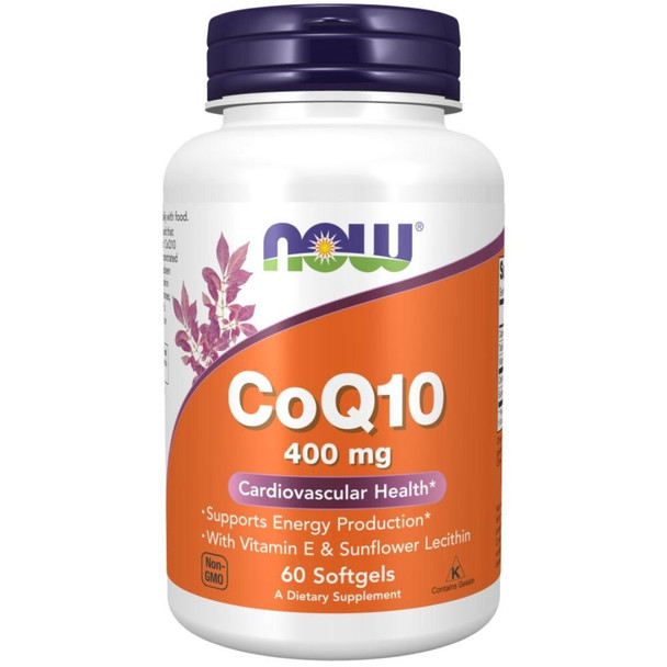  Now Foods CoQ10 With Lecithin & Vitamin E 400mg 60 Softgels 