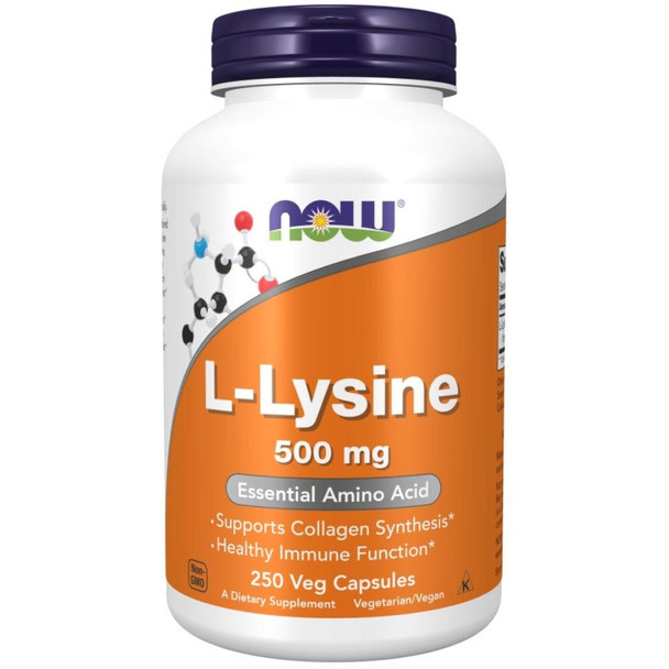  Now Foods L-Lysine 500mg 250 Veg Capsules 