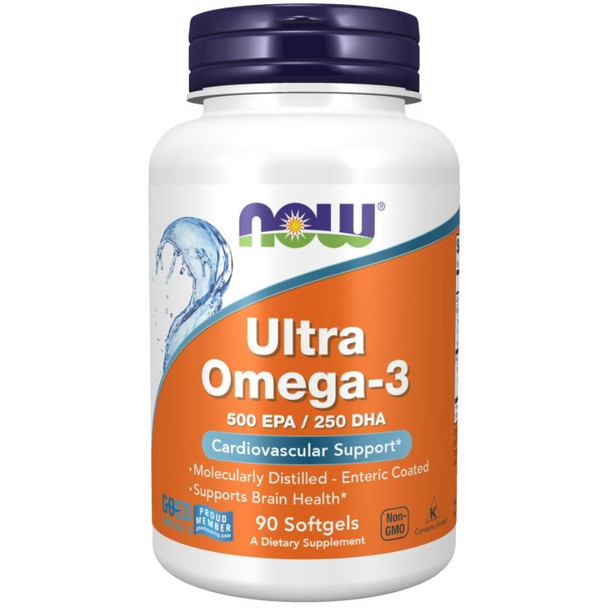  Now Foods Ultra Omega-3 Fish Oil 90 Softgels 