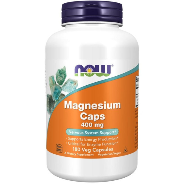  Now Foods Magnesium 400mg 180 Veg Capsules 