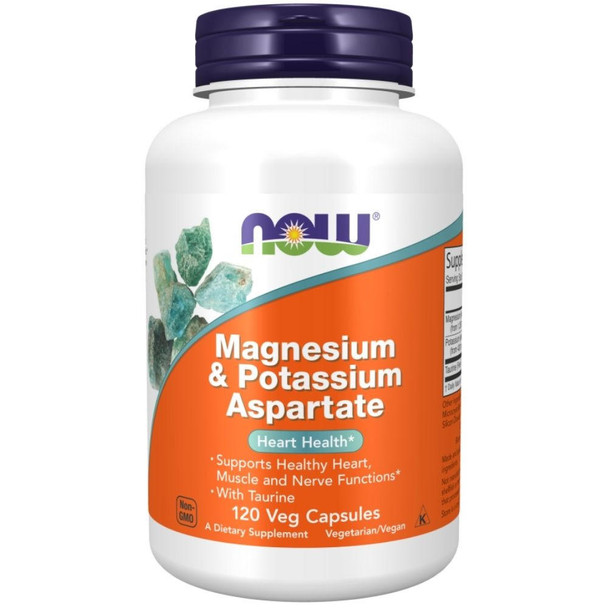  Now Foods Magnesium & Potassium Aspartate 120 Veg Capsules 