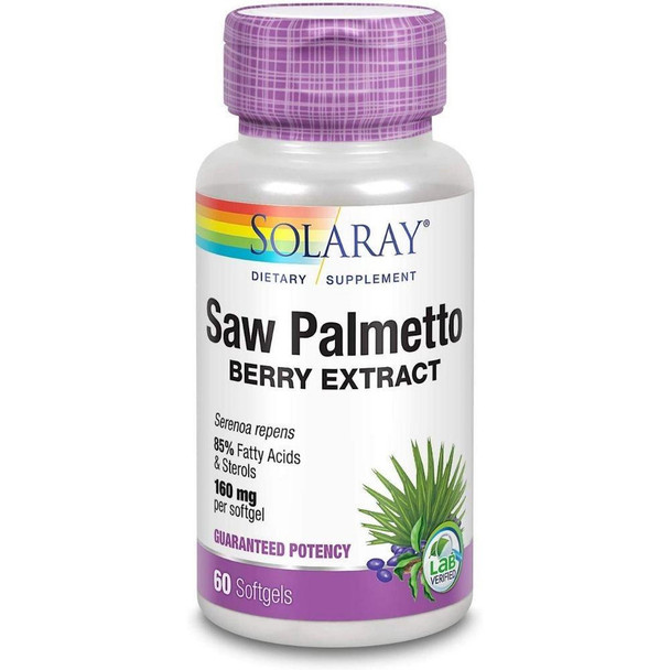  Solaray Saw Palmetto Extract 160mg 60 Softgels 